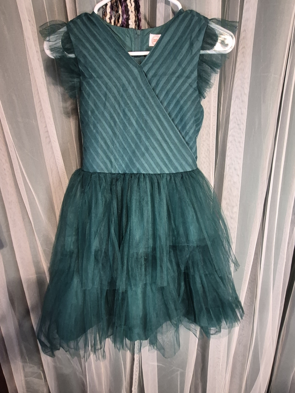 Wonder nation Dark Teal Layered Tulle Party Dress
